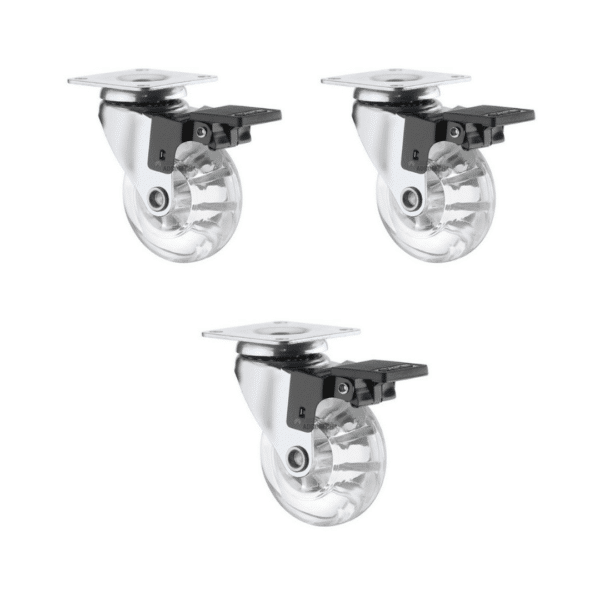 Rodízios de silicone c/ trava, para móveis pesados ou leves, garantindo mobilidade e segurança. com um modelo de 50mm, Qualidade e conforto.