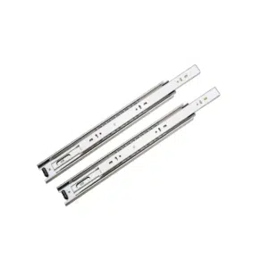 Com esta corrediça telescópica h45 sua gaveta abrirá e fechará com mais suavidade, firmeza (baixa vibração). Modelo 550mm, capacidade de carga 45Kg