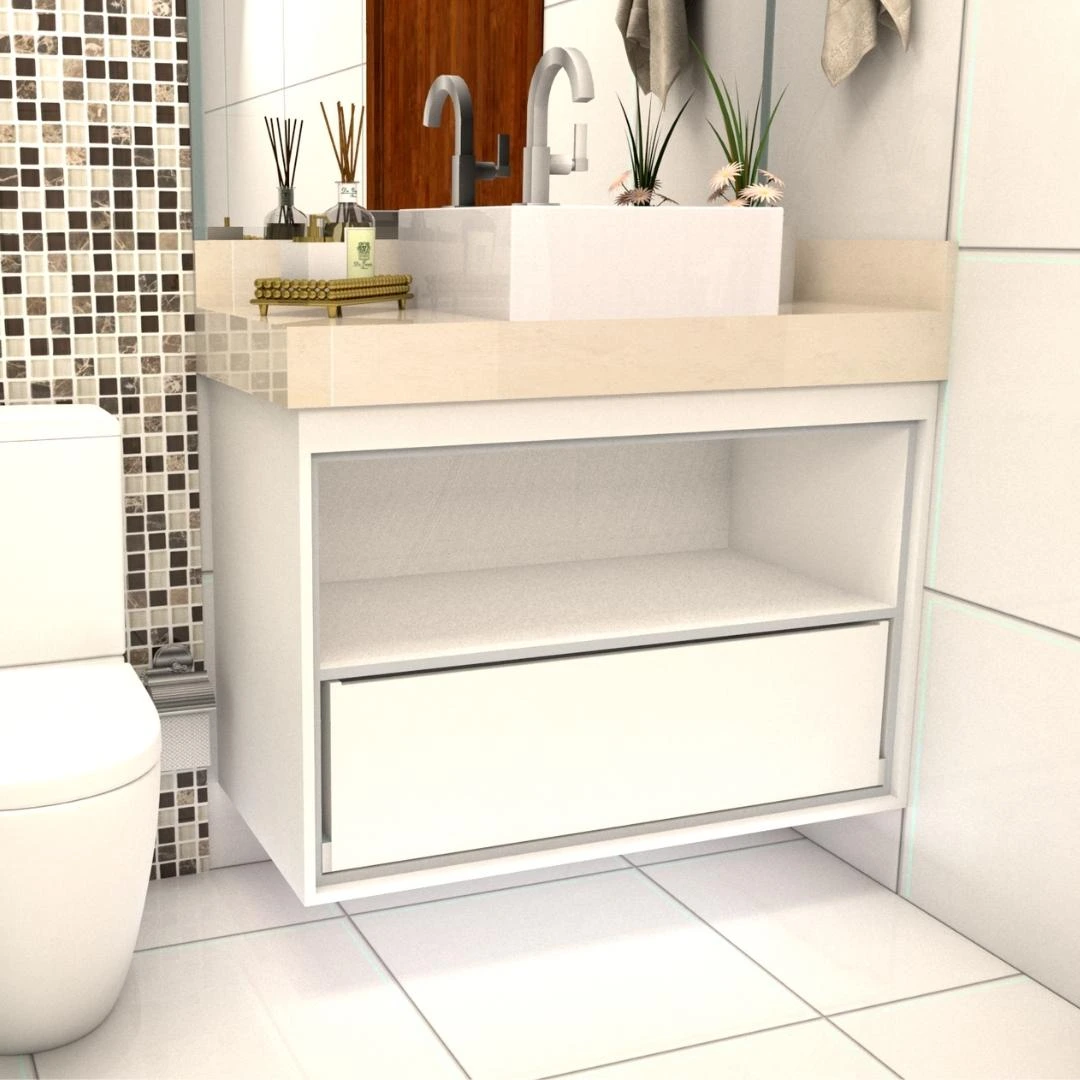 Gabinete para Banheiro Sob Medida 100% MDF – Cedro