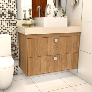 Gabinete para Banheiro Sob Medida 100% MDF – Cedro