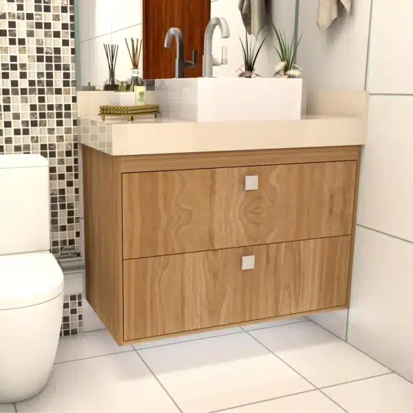Gabinete para Banheiro Sob Medida 100% MDF – Cedro