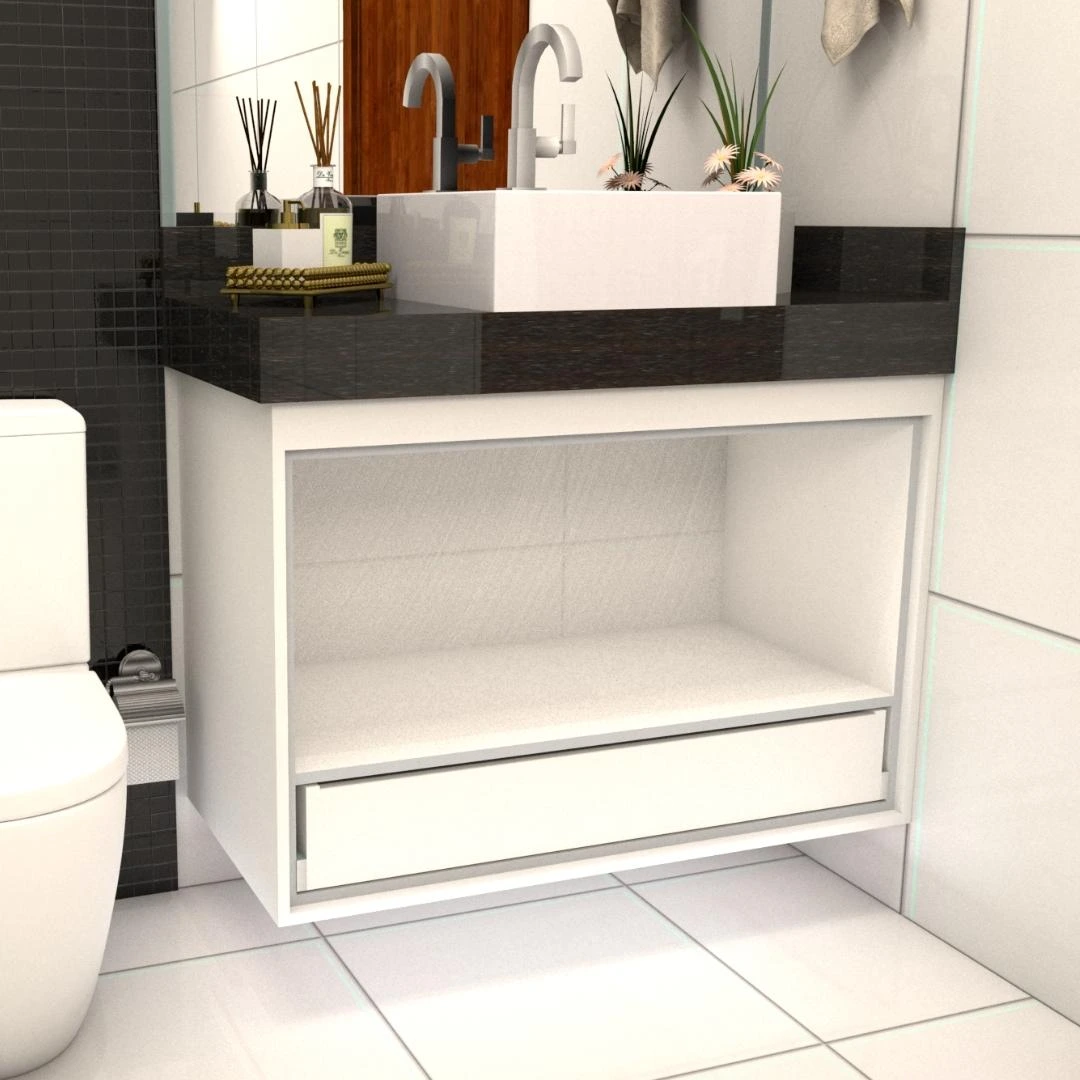 Gabinete para Banheiro Sob Medida 100% MDF – Jasmim