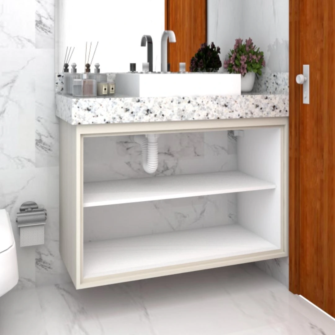 Gabinete para Banheiro Sob Medida 100% MDF – Algodão