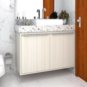 Gabinete para Banheiro Sob Medida 100% MDF – Algodão