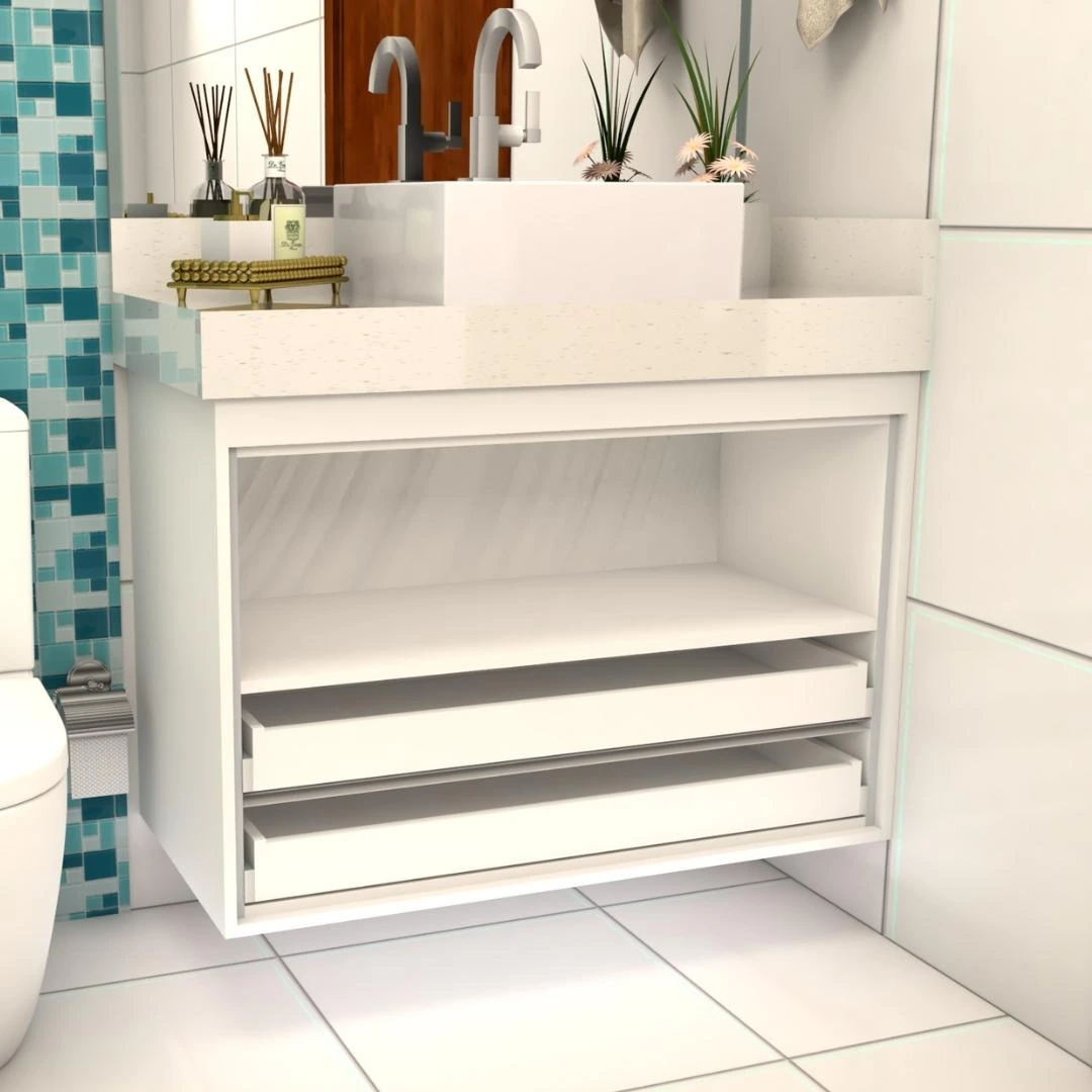 Gabinete para Banheiro Sob Medida 100% MDF – Lavanda