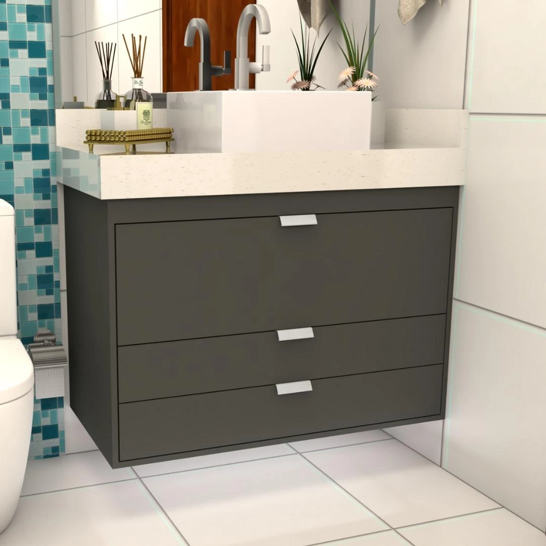 Gabinete para Banheiro Sob Medida 100% MDF – Lavanda