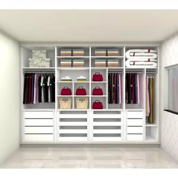 Armário Guarda-Roupa Sob medida 100% MDF com 4 Portas de Correr Âmbar