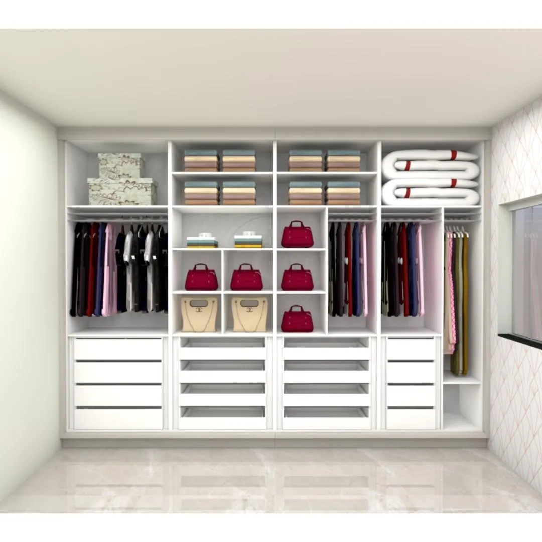 Armário Guarda-Roupa Sob medida 100% MDF com 4 Portas de Correr Âmbar