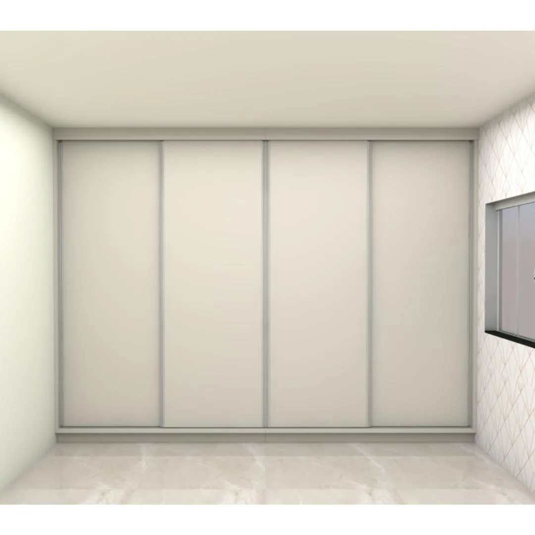Armário Guarda-Roupa Sob medida 100% MDF com 4 Portas de Correr Jaspe
