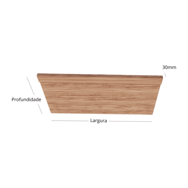 Prateleira 30mm Engrossada Frontal Sob Medida 100% MDF (de 200 a 1500mm)